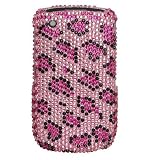 Premium Luxurious Designer Hard Diamond Crystal Snap-on Case for Blackberry Curve 8520 Case - Hot Pink Leopard Design