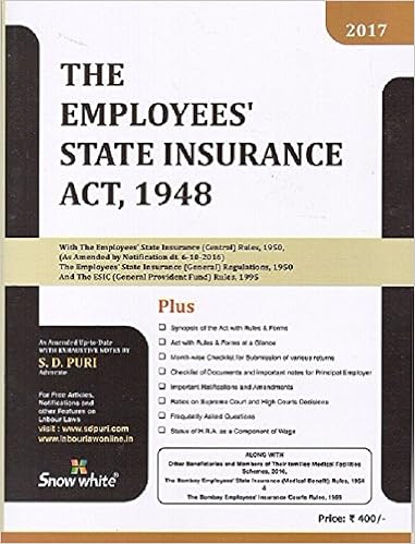 ESI Act 1948 - 2017 Edition Book -Adv. S. D. Puri 