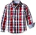 Nautica Boys' Long Sleeve Multi Plaid Shirt with Chambray Trim