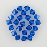 24 6mm Swarovski crystal bicone 5301 Capri Blue beads