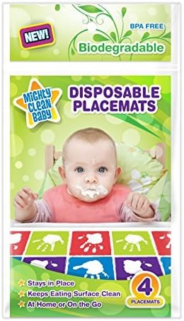 Mighty Clean Baby Disposable Placemats 24 Count (6 Packages of 4 Placemats) by Mighty Clean Baby