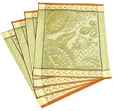 Garnier Thiebaut Isaphire 100% Cotton 16-inch by 20-inch Placemats Set of 4 , Cuivre