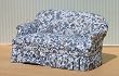 Upholstered Dollhouse Miniature Sofa in Blue Floral