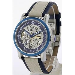 Tremont Vista BL 3 Hand Automatic Skeleton Blue Dial Watch with Leather Strap. Model: 843332000535