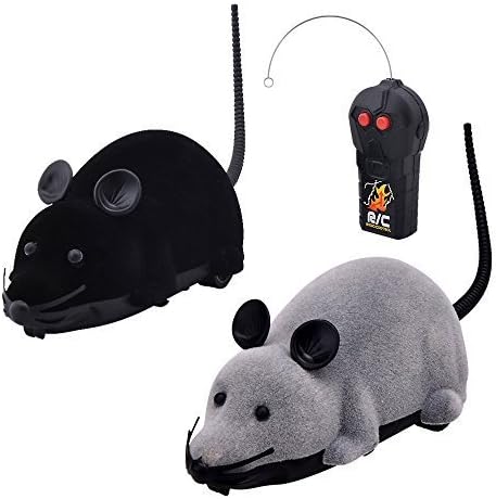 Talifun® 2PCS Funny Electronic Remote Controlled Mouse Simulation Toy with Remote Controller for Pets Kids/Trick