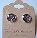 Summerfield Collection Silver-tone Glitter Glass Galaxy 12mm Stud Earrings Blue Purple Teal