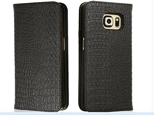 Xianghan 2 in 1 Multi-function Leather Wallet Case for Samsung Galaxy S6 Edge Genuine Leather with Credit Cards Slots Color Black