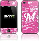 Skinit Milwaukee Brewers - Pink Cap Logo Blast Vinyl Skin for Apple iPhone 4 / 4S