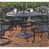 Outdoor Cast Aluminum 48 Round Dining Table in Black Metal
