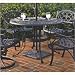Outdoor Cast Aluminum 48 Round Dining Table in Black Metal