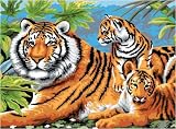 JUNIOR LARGE PAINT BY NUMBER KIT 15-1/4 X 11-1/4-TIGER & CUBS