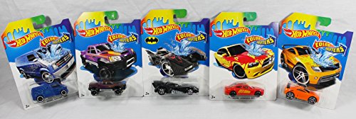 Set of 5: Hot Wheels Color Shifters - Batmobile, Drift Tech, Dodge Charger, Mega-Duty Truck, Dodge Van