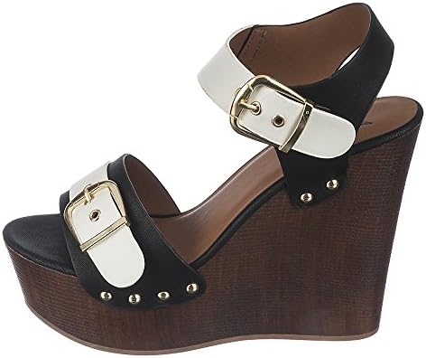Shiekh Kolby-H Casual Wedge - White/Black Size 10