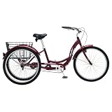 Schwinn Meridian Adult 26-Inch 3-Wheel Bike (Black Cherry)