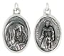 Sterling Silver Virgin Mary and St. Peregrine 15/16" X 5/8" (24 mm X 16 mm).