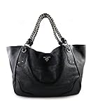 Prada Br3798 Leather Handbags Black
