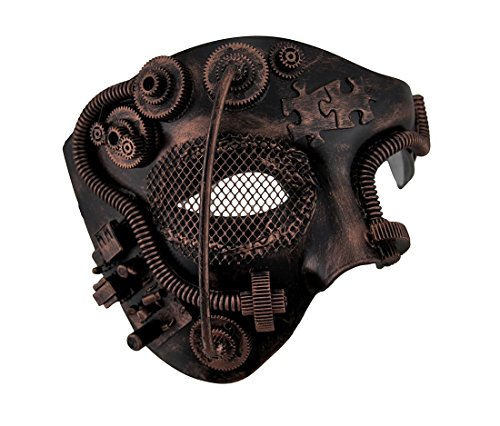 Metallic Steampunk Phantom Half Face Masquerade Mask