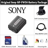Original Sony NP-FW50 1080mAh Lithium-Ion Battery + HDMI + Soft Carrying Case + 4GB SDHC Memory Card + Memory Card Reader + Digital Cleaning Kit for Sony Alpha NEX-3, Sony Alpha NEX-5, Original Sony NP-FW50 1080mAh Battery !!!
