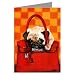 Pug in a Hermes Birkin Bag greeting card
