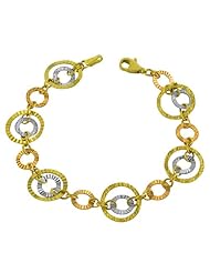14 Karat Tri-Color Gold Circles Of Light Bracelet