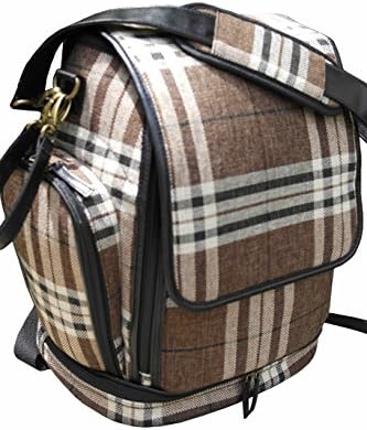 Diaper Bag Backpack, Plaid, Checker, Brown, Water Proof Lining, Can Wear As a Tote.