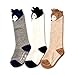 Lace Ruffles and Bow Knee High Socks For 1Y - 12Y (9-10 YR, 3Pairs Raccoon Socks)