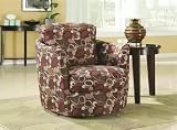 Oblong Patterned Swivel Accent Chair by Coaster