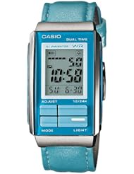Casio #LA201WBL-2A Womens Futurist Leather Band Alarm Chronograph Digital Watch