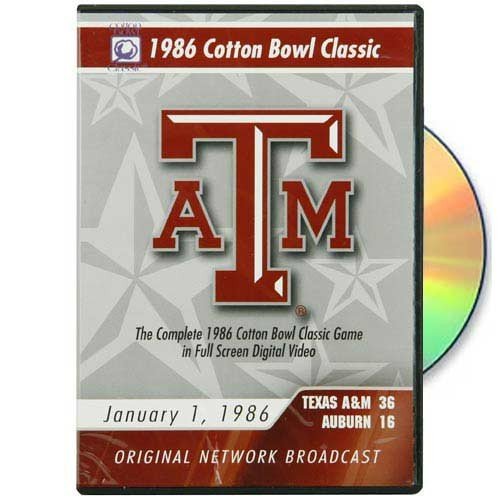 Texas A&M Aggies vs. Auburn Tigers 1986 Cotton Bowl Classic Original Network Broadcast DVD