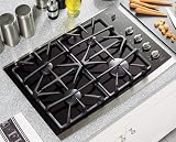 GE Profile JGP940 30 Gas Cooktop, Control Lock, Continuous Grates, Po : Stainless Steel