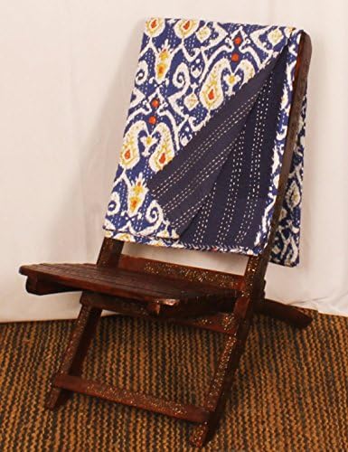 Handicraftshop Cotton Indian Kantha Quilted Bedspreads 90x60 IN Black