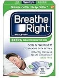 Breathe Right Extra Clear for Sensitive Skin, 10 Count