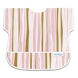 Bumkins Waterproof Junior Bib - Rose/Chocolate Stripes