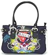 AUTHENTIC ED HARDY KRISTINE SATCHEL BAG - PLUM