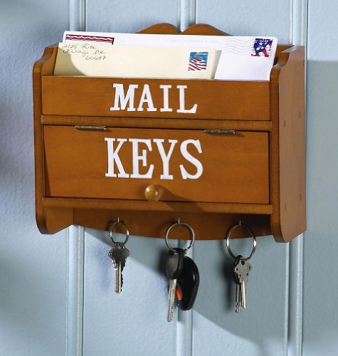 Honey Wood Hanging Organizer W/ Storage Basket by Winston Brands