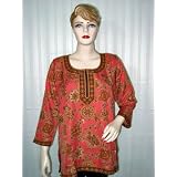 Womens Wear Indian Fashionable Crepe Tunic Bittersweet Printed Kurti Tunic Top L