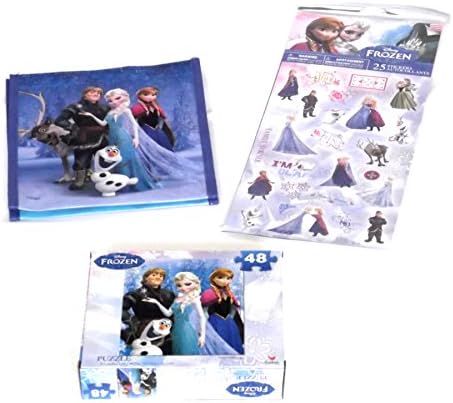 DISNEY'S FROZEN PRINCESS ELSA, ANNA, CHILDREN TOTE, PUZZLE, RAISED STICKERS Lot 3