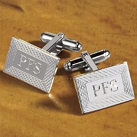 Etched Frame Rectangle Engraveable Cufflinks