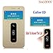 Nacodex® - Lenovo Golden Warrior A8 A806 - Pudini® [Flip Cases] Slim Filp View Stand Genuine Leather Cover Case [ View Window ] Pu Leather, Fold Stand & Windown Open Case [ Easy to Fit 2015 ] (Lenovo A8 Golden Warrior / A806 (Red))