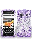Samsung M820 Galaxy Prevail Full Diamond Graphic Case - Purple/Silver Rhine ....