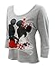 Disney Juniors Mickey and Minnie Cuddle Grey Knit Jersey Sizes (S-XL)