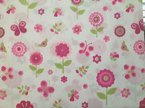 Maggie Miller Flowers and Butterflies Pink &amp; Green Full Sheet Set Butterfly
