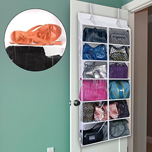 Over-The-Door Hanging Purse & Shoe Organizer - Holds 14 Bags!