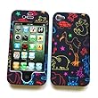 Apple iPhone 4 & 4S Rubberized Snap-On Protector Hard Case Image Cover "Colorful Animals" Design