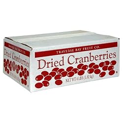 Traverse Bay Dried Cranberries, 4-Pound Box