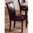 Atrium Brown Leather Parson Chairs (Set of 2)
