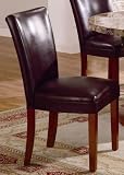 Atrium Brown Leather Parson Chairs (Set of 2)