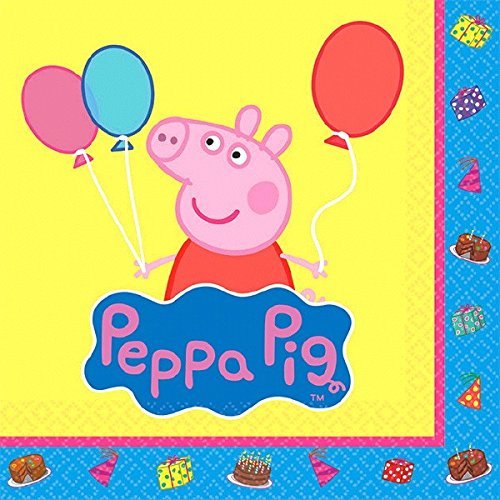 Napkins 16 Count Peppa Pig Beverage Napkin, Multicolor
