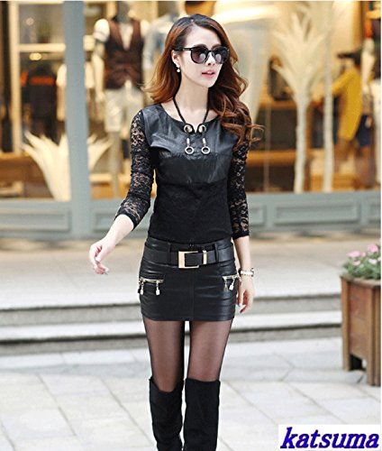 美脚の誘惑! 高品質 セクシー ミニ スカート レディース レザー ブラック 美脚 美尻 ベルト付き katsuma5515