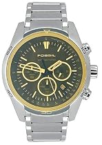 Fossil CH2545 Gents Stainless Steel Bracelet Watch With Black and Yellow Dial